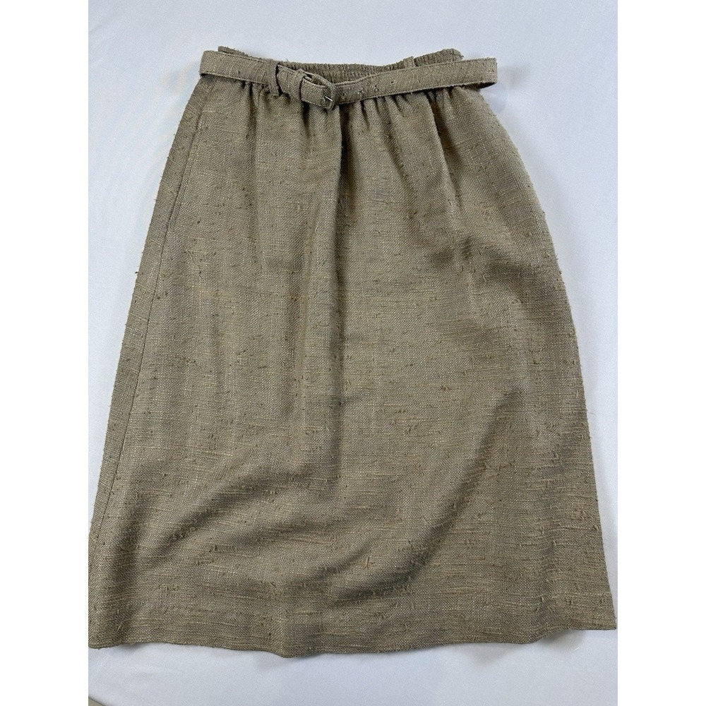 60s 70s Prestige of Boston Natural Fiber Skirt Beige Tweed Career Blazer Suit‎ - Picture 2 of 10